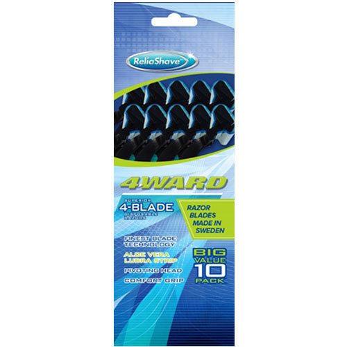 Reliashave 4-Ward 4-Blade Disposable Razors 10pk