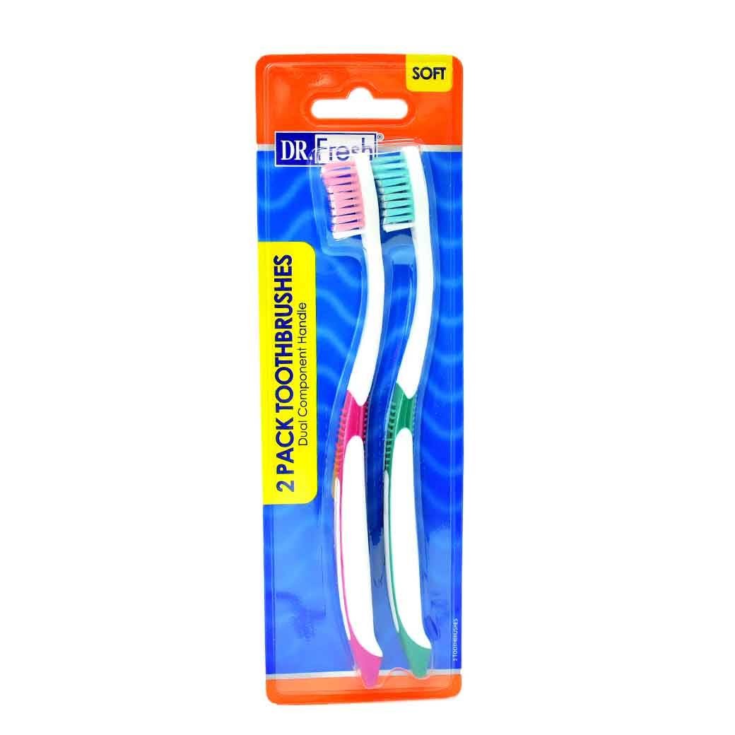 Dr Fresh Comfort Grip Toothbrush 2pk
