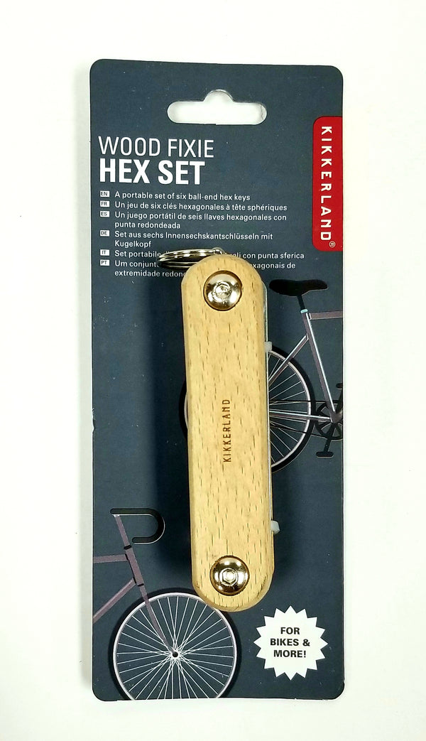 Kikkerland Wood Fixie, 6 in 1 Tool