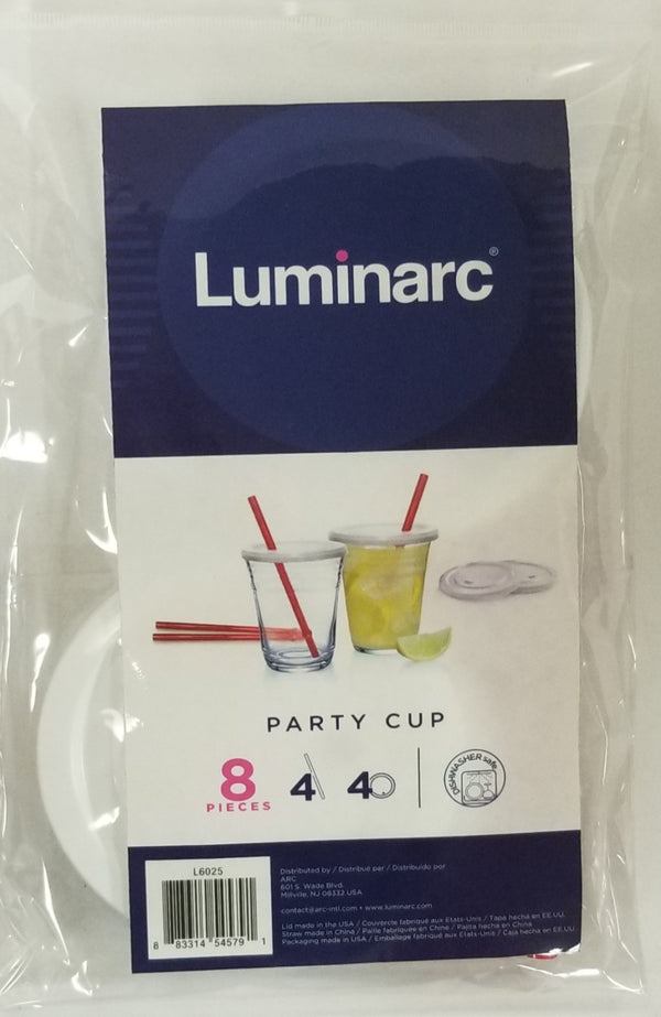 Luminarc White Lid With Straw