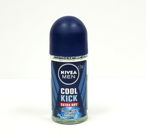 Nivea Men Cool Kick Extra Dry Cool Blue Deodorant Roll-On 1.7oz 50ml