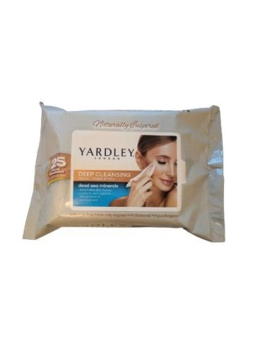 Yardley Deep Cleansing Facial Towelettes Dead Sea Minerals 25ct